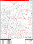 Santa Clara  Wall Map Red Line Style
